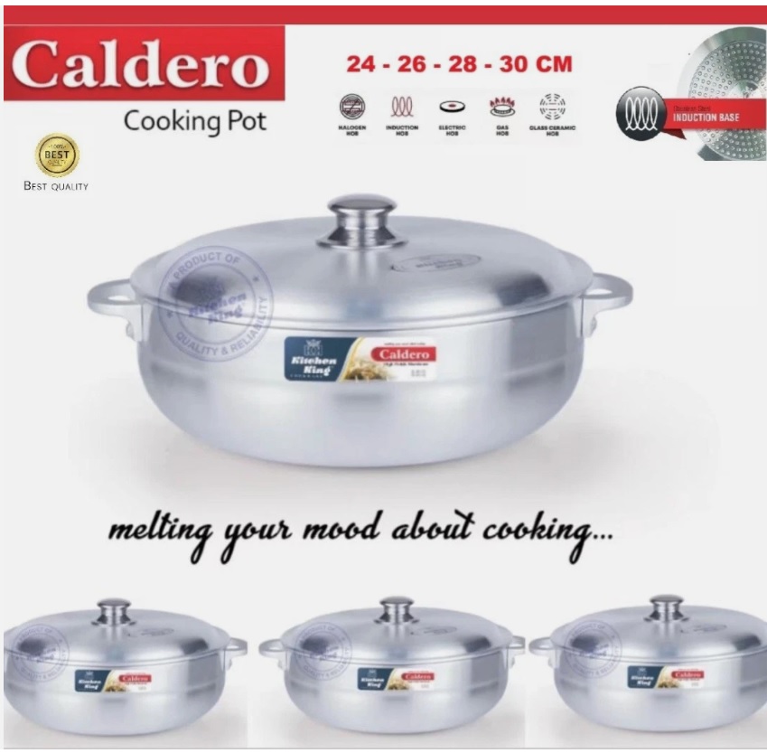 KKMetal-Finish Caldero Pots Set (Induction) 8 PCS (24-26-28-30 CM)